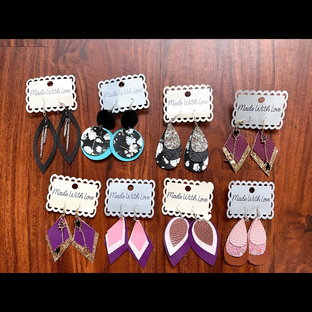 Bundle of faux leather earrings!